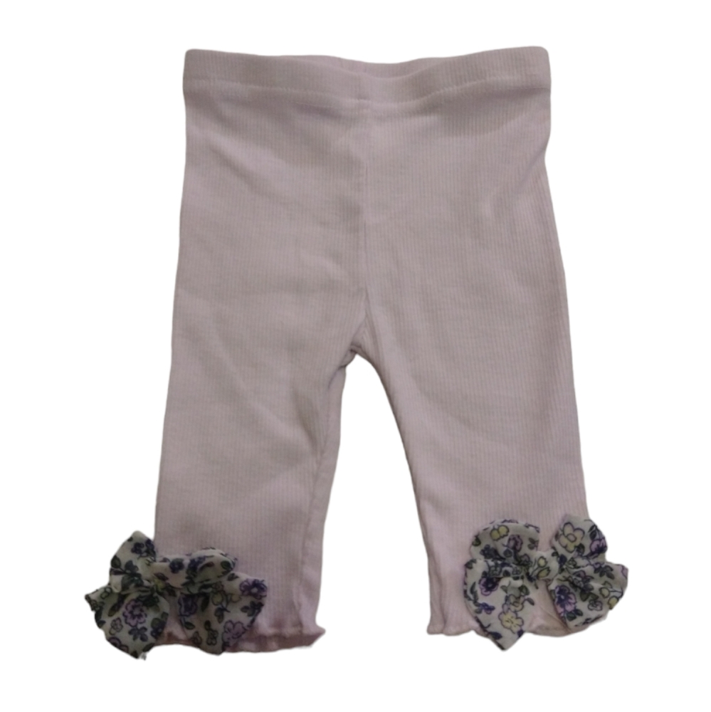 size 6/9M baby girls rib bow leggings